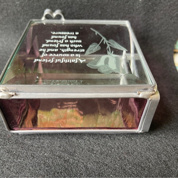 Trinket Box Leaded Glass lavender Faithful Friends - Picture 8 of 12